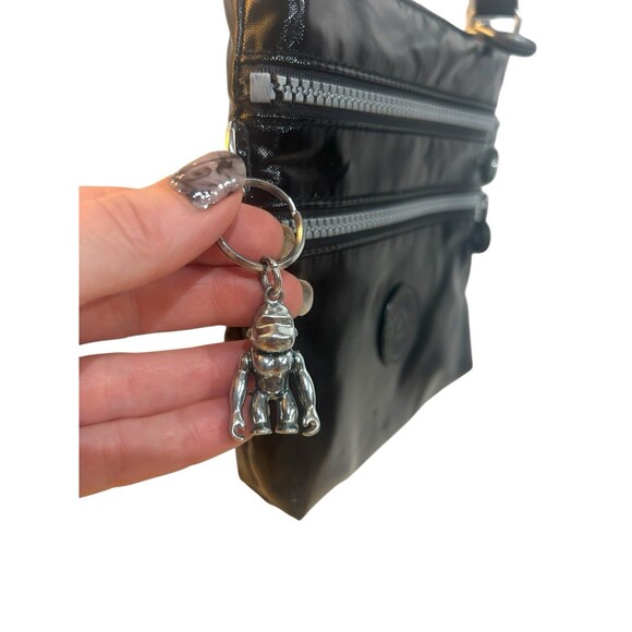 Kipling Keiko Vinyl Crossbody Mini Bag Purse Adjustable Strap Ape Monkey Charm - Picture 4 of 12